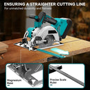 Brushless 5Inch 125MM Electric Circular Saws Adjustment for Woodworking Electric Cutting Tool For 18V Battery