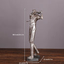 Huge Golf Player Figurine Resin Sportsman Statue Industrial Geometrical Shape Golfer Accessory Light Luxury Club Bar Home Decor
