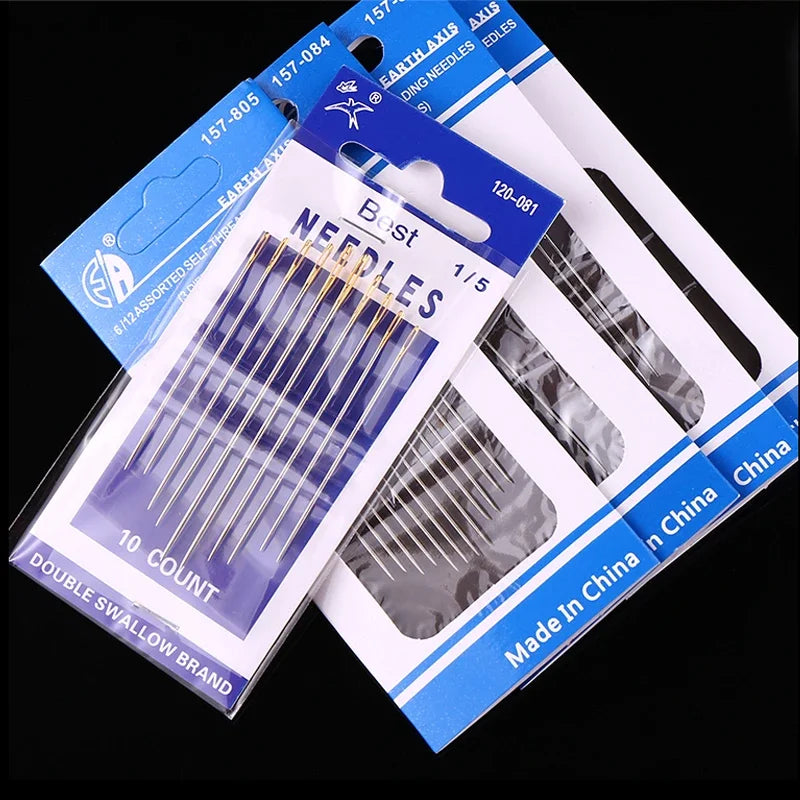 12/36Pcs Blind Sewing Needles Big Hole Stainless Steel Elderly Needle for Sewing Household DIY Jewerly Beading Threading Needles