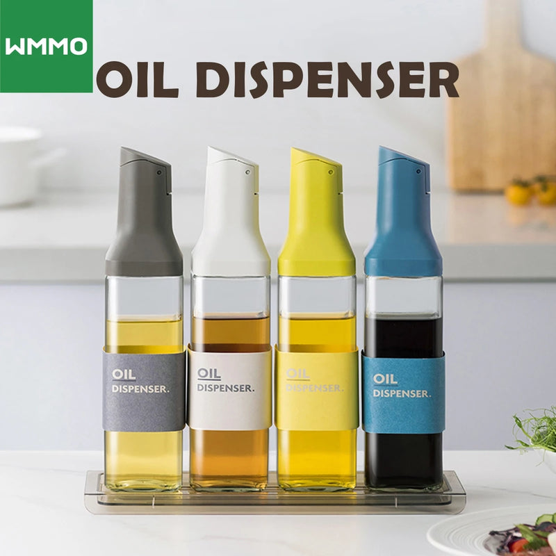 WMMO Olive Oil Dispenser Bottle Auto Flip Condiment Container Automatic Cap Liquid Seasoning Big Capacity Bottle Kitchen Utensil