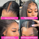 40 Inch Straight Lace Front Human Hair Wigs 200% Bone Straight 13x6 HD Lace Frontal Wig 100% Raw Human Hair Wigs for Women