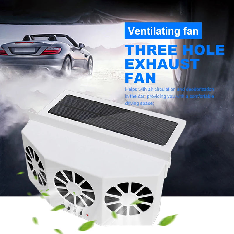 Car Cooling Fan Air Circulation Fan Solar Charging Portable Deodorization Ventilator Auto Ventilation Solar Interior Cooler