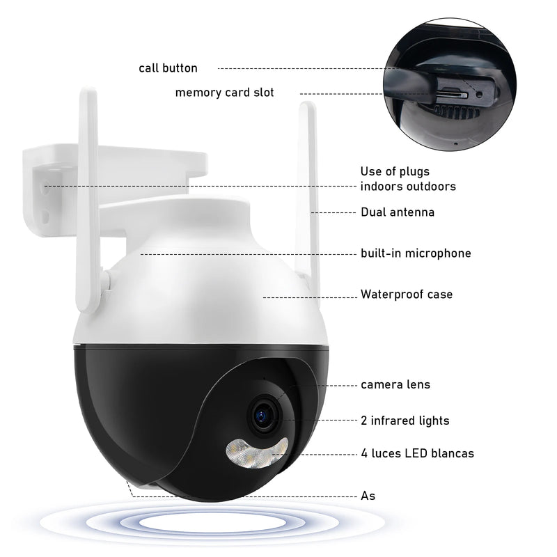 Icsee Icsee External Security Wireless IP Camera HD 4MP Eudy Camera Wifi Security Camera Wifi Security Monitor Wifi Security