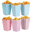 6/12/18 Pcs Mixed Pink Stripe Wave Dot Paper Popcorn Boxes Bag Birthday Pop Corn Candy Sanck Favor Bags Movie Party Tableware