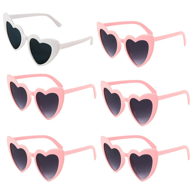 8pcs/6pcs Bachelorette Hen Party Sunglasses Black Heart Shaped Glasses Bride To Be Bridesmaid Gifts Wedding Bridal Shower Decor