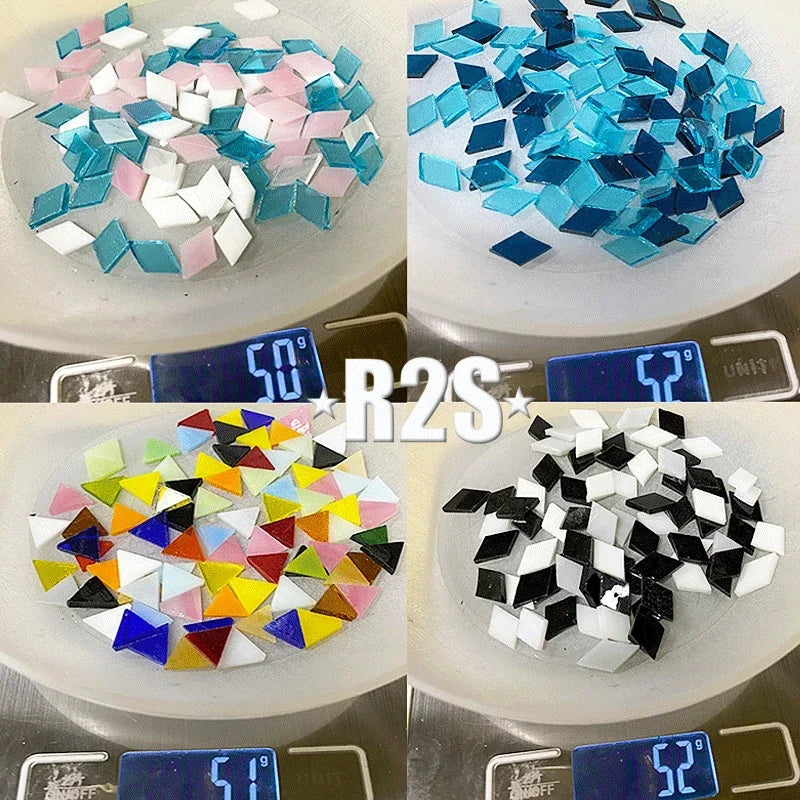 50g Clear Glass Mosaic Tiles Multi Color Mosaic Piece DIY Mosaic Making Stones for Craft Hobby Arts Home Wall Decoration arte