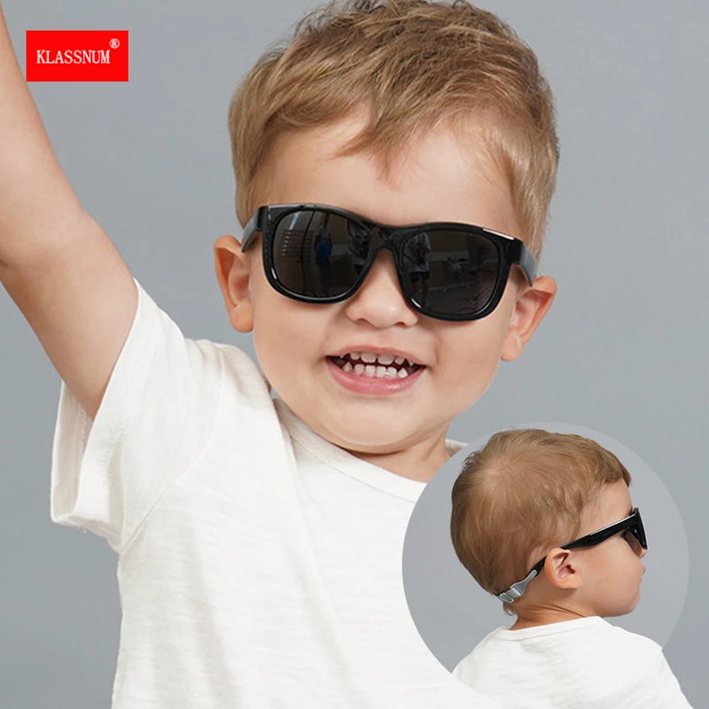 2024 Kids Polarized Sunglasses 1 2 3 Years Boys Girl Safety Glasses Baby Infant Shades Eyewear Anti UV400 Soft Frame with Cord