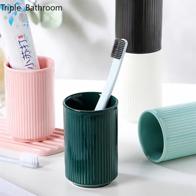 Nordic Mouthwash Cup Ceramic Couples Household Tooth Mug Water Mug Travel Toothbrush Holder Storage Cups Bathroom Washing Tools