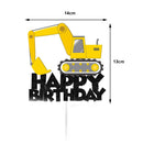 Excavator Car Crane Tractor Birthday Cake Topper Construction Party Decor Boy Kid Baby Shower 1st Birthday Party Cake Baking Kit