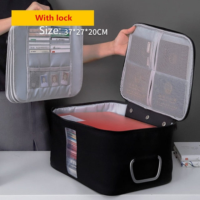 Multifunctional Briefcase Business Trip Material Organize Bag Office Worker Document Handbag File Storage Package Accessories