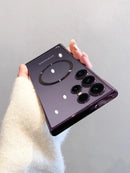 Luxury Plating Magnetic Phone Case For Samsung Galaxy S24 S23 S22 Ultra Plus For Magsafe Wireless Charging PC Cover Accessories