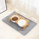Pet Placemat Non-slip Silicone Food Pad Small Animal Bowl Mat for Living Room Bedroom, Black