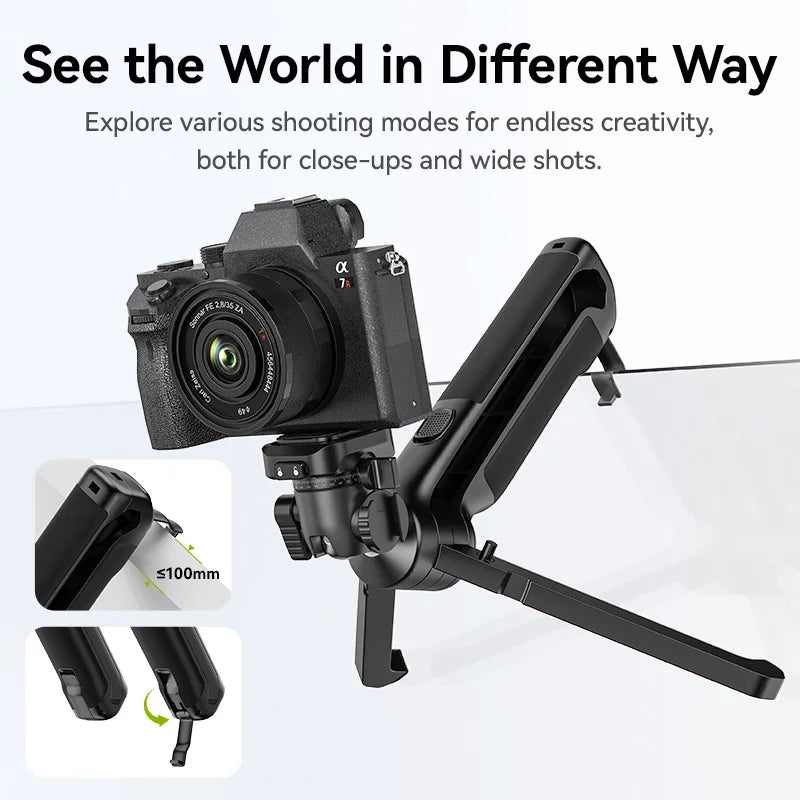 Ulanzi TT38 One-click Quick Release Tripod Uka Tripod Top Handle Grip for Camera Netting bracket with a Hidden Hook 180° Tilt