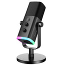 FIFINE USB/XLR Dynamic Microphone with RGB Control/Headphone Jack/Mute,MIC for PC Gaming YouTube Live-Streaming AmpliGame-AM8P