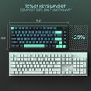 Redragon K724 PRO Wireless Gasket Gaming Keyboard w/Hype Screen & Knob, 81-Key Mechanical Keyboard, Mint Mambo Switches