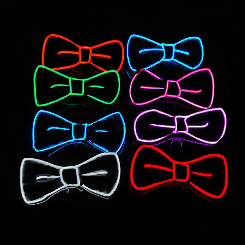 Glow in the Dark LED Bow Tie Luminous Flashing Necktie For Birthday Party Wedding Christmas Decoration Halloween Cosplay Costume