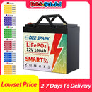 12V 100AH LiFePO4 Battery Pack BMS 100A For Solar Boat RV Camping Solar Trolling Motor Bluetooth Lithium Iron Phosphate Batteria