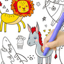 90cm Animal Canvas Children's Drawing Roll DIY Coloring Paper Roll Color Filling Graffiti Paper-cut Painting Educational School