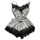 Fashion Nightwear Lace Trim Satin Cami Top Pajama Sets Sexy Hot Erotic Home Wear Women Pajamas Women Sleepwear Sleeveless Strap