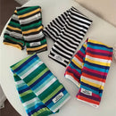 HOT Women Soft Cotton Stripe Loose Arm Protection Sunscreen Ice Silk Gloves Driving UV Protection Ice Sleeves Summer Cool Sleeve