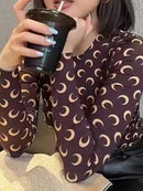 New Printed Mesh Women Base Shirt Autumn Fashion Casual Long Sleeved Sun Protection Ice Silk Inner Layer Women\'s T-Shirt