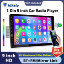 Hikity 9" Touch Screen Universal 1 din Car MP5 Player Bluetooth FM Radio Receiver Autoradio Support Rear View Camera TF/USB