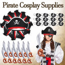 6-48Sets Pirate Party Supplies Halloween Pirate Costumes Child Birthday Party Favors Pirate Accessories Pirate Hat Sword