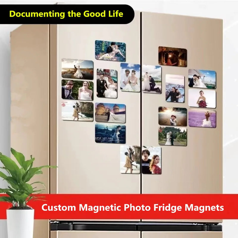 Customized photos Magnetic refrigerator sticker DIY creative baby photos Couple photos Landscape photos Customized Fridge magnet