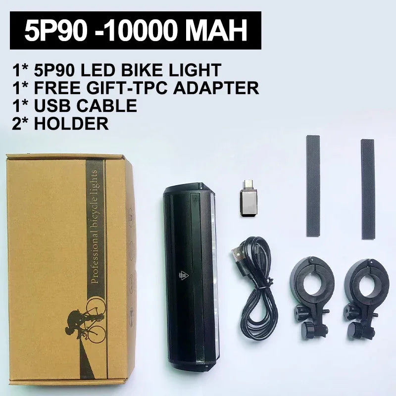 Fivemi Bicycle Light Front 10000mAh Bike Light Power Bank Flashlight USB Charging MTB Road Cycling Lamp Accessories Taillight