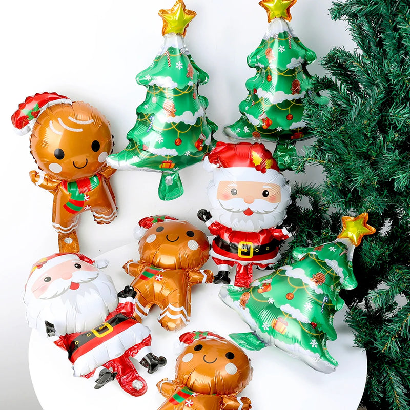 15/1Pcs Christmas Foil Balloons Santa Claus Xmas Tree Aluminum Balloons New Year Kids Gifts Toys Xmas Birthday Party Decorations