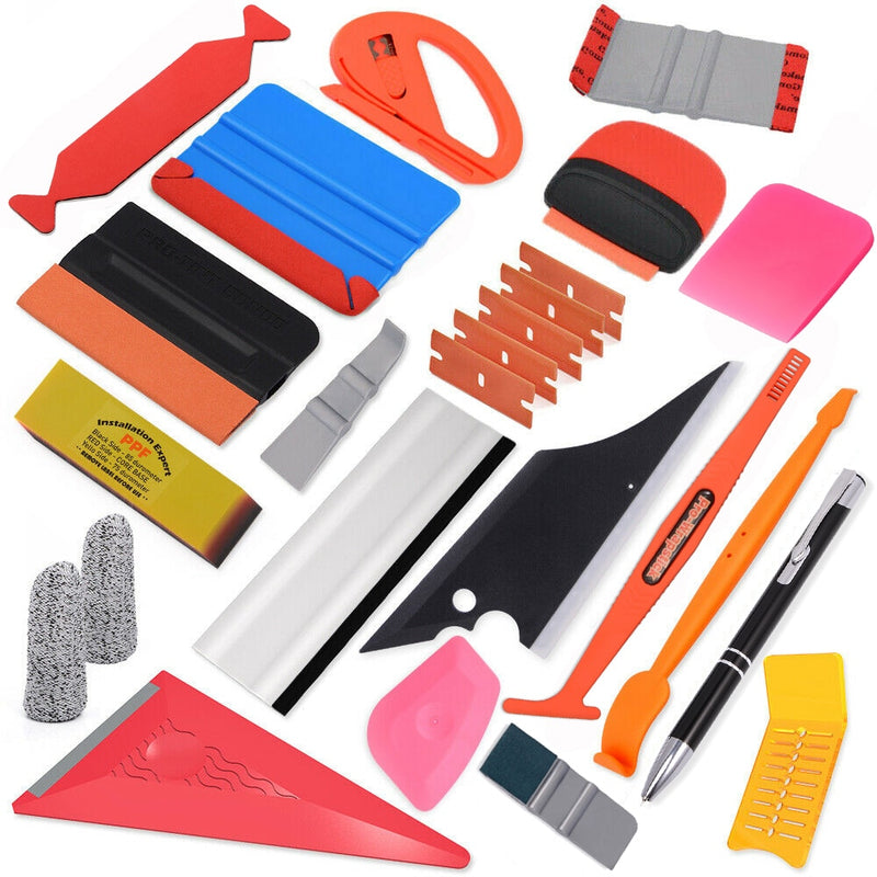 FOSHIO Vinyl Film Car Accessories Wrap Tools Kit Carbon Sticker Installing Rubber Scraper Window Tinting Magnet Squeegee Knife