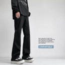 Autumn Vintage Straight Wide Legs BLACK Jeans Men's Streetwear Harajuku Washed Baggy Casual Flare Denim Trousers Y2K Male Pants