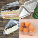 100Pcs Cake Slice Boxes Reusable Cupcake Slice Container with Lid Stackable Clear Square Single Dessert Box Triangular Sandwich
