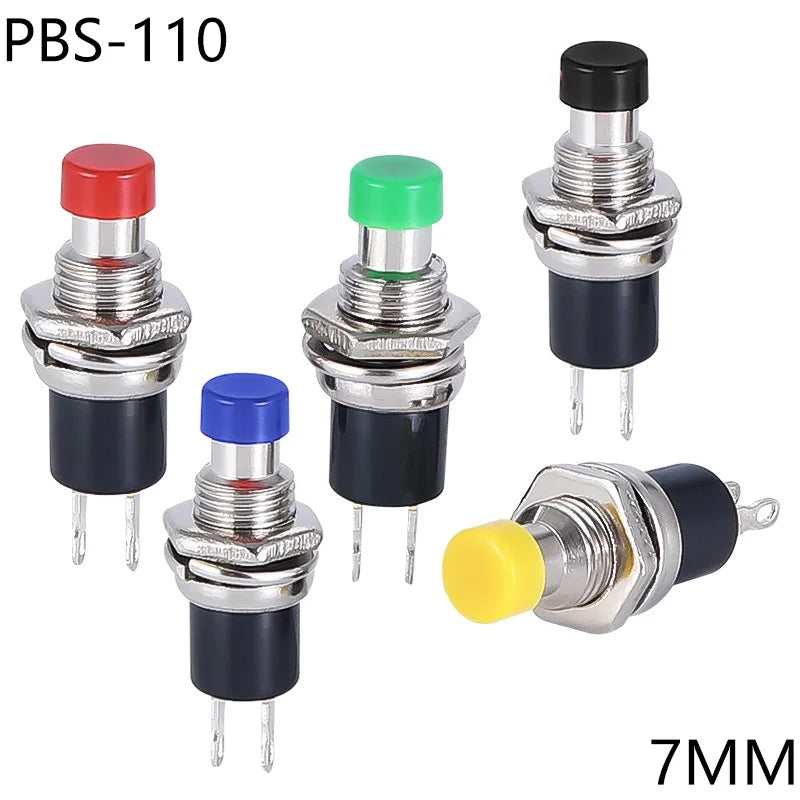 1/6 PCS,7MM,Mini Round Momentary Push Button Switch Press The Self-Reset,Normally Open 1NO,Normally Closed 1NC,Micro Switchs