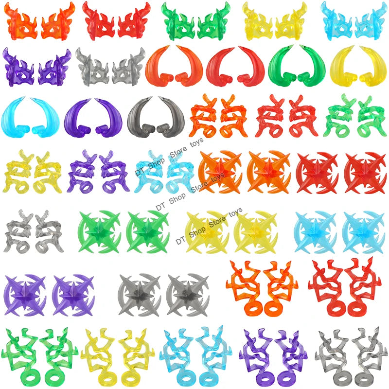 5PCS Cartoon Special Effects Pieces Arm Fist Wind Lightning Leg Flames Weapons Accessories Assemble Scene Bricks Kids for Toys