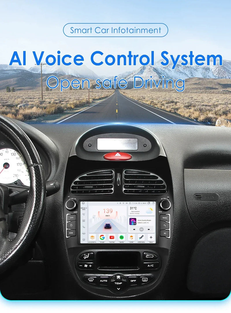 Hizpo 2Din 7inch Android Car Radio for Peugeot 206 206CC 206SW 2000 - 2008 Multimedia 4G BT Auto CarPlay GPS RDS DSP Stereo