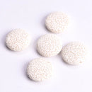 5pcs Natural Volcano Lava Stone Flat Round 20mm 27mm 32mm Loose Crafts Beads lot for Jewelry Making DIY Earring Findings
