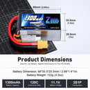 2pcs Zeee 3S FPV Drone Battery 11.1V 120C 1300mAh Softcase with XT60 Plug for RC Car Airplane Boats Racing Models Lipo Parts