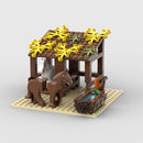 MOC Farm Cattle Horse Carriage Transport Stable Vegetable Garden Bricks Model Building Blocks Toys for Children Christmas Gifts