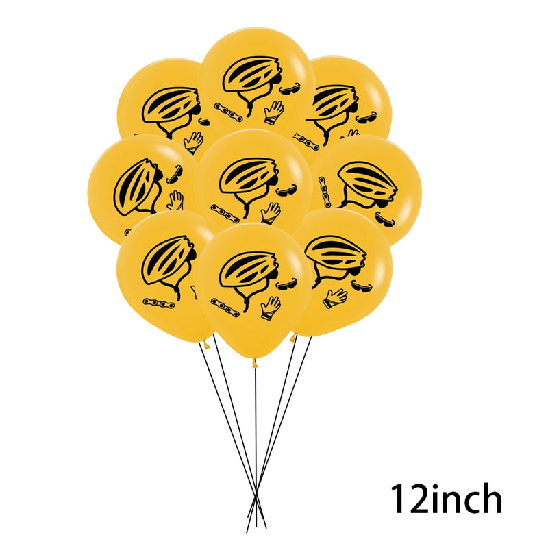 Bike Game Birthday Decorations Bicycle Garland Banner Cycling  Rider Cupcake Toppers Boy Birthday Baby Shower Party Decoration