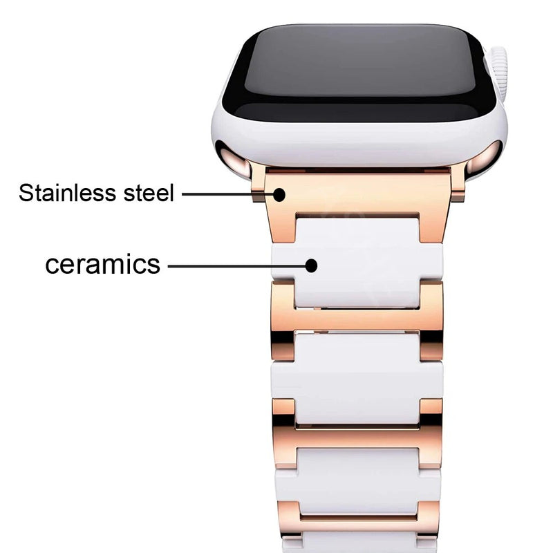 For apple watch band series 7 6 5 4 se 45mm 44mm 41mm 40mm strap ceramic Stainless steel bracelet for iwatch 3 42mm 48mm bands