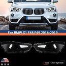 Pair of Headlight Lens Cover Cap For BMW X1 F48 F49 2016-2019 Left Right Side