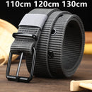 110/130cm Black Canvas Men's Belt Pin Buckle Leather Belt Women's Trendy Belt With Jeans Belt For Men Women Outdoor Sports Belt