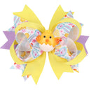 ncmama 4.5" Easter Day Hair Clips for Girls Kids Handmade Swallowtail Stack Rabbit Hair Bows Hairpins Fashion Hair Accessories