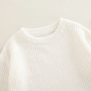 Infant Knit Jumpsuit with Long Sleeves and Round Neckline Solid Color Baby Romper Sweater Bodysuit for Cozy Outfit