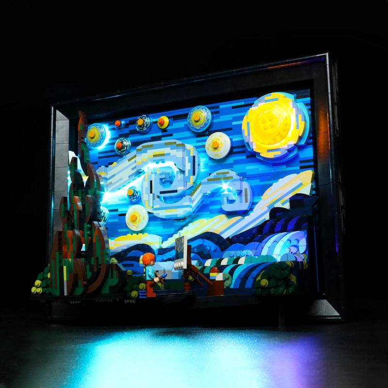Building Blocks Light For 21333 Ideas The Starry Night Vincent Van Gogh(NOT Include the Model) LED Lighting Accessories  DIY Toy