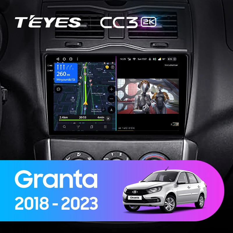 TEYES CC3L CC3 2K For LADA Granta Cross 2018 - 2023 Car Radio Multimedia Video Player Navigation stereo GPS Android 10 No 2din 2 din dvd