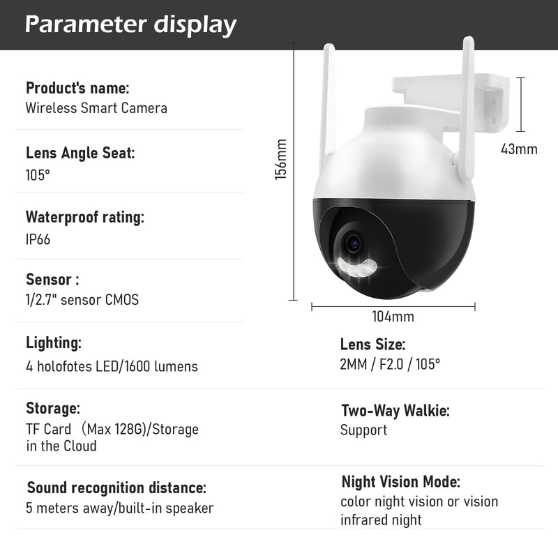 Icsee Icsee External Security Wireless IP Camera HD 4MP Eudy Camera Wifi Security Camera Wifi Security Monitor Wifi Security