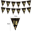 18th Birthday Party Disposable Tableware Plate Cup Napkin Black Gold Party Decorations Birthday Balloon 18 Years Party Supplies