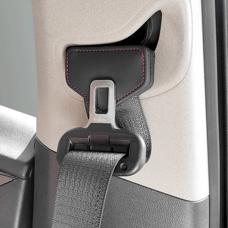 Car Seat Belt Clip Magnetic Safety Belt Fixed Limiter PU Seat Belt Stopper Buckle with Card Clip Car Decoration Auto Accessories